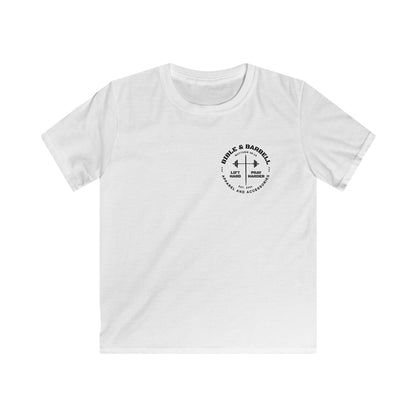 Kids Strong & Courageous Motivational Tee, Joshua 1:9, Kids Softstyle Shirt, Inspirational T-Shirt, Courageous Lion Design, Perfect for Gifts, Playtime & Affirmation