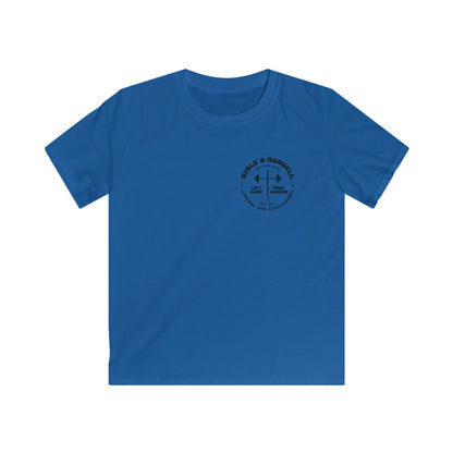 Kids Strong & Courageous Motivational Tee, Joshua 1:9, Kids Softstyle Shirt, Inspirational T-Shirt, Courageous Lion Design, Perfect for Gifts, Playtime & Affirmation