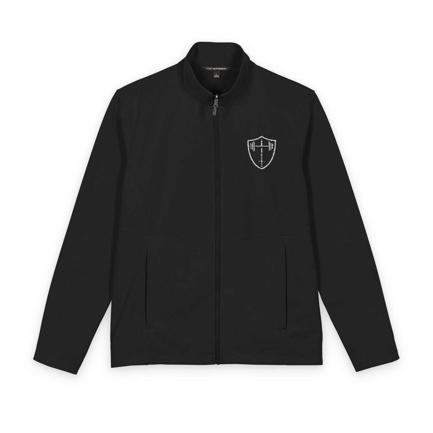 Men's Soft Shell Jacket — Subtle Crest Chest Logo, Lightweight Windbreaker
