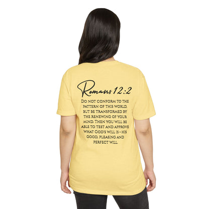 Inspirational Romans 12:2 Unisex T-Shirt, Faith-Based Apparel, Scripture Shirt
