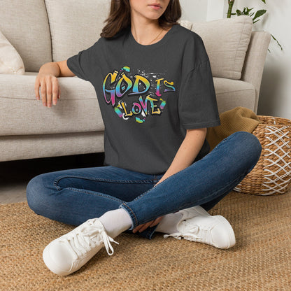 God Is Love T-Shirt — Colorful Graffiti Faith Tee