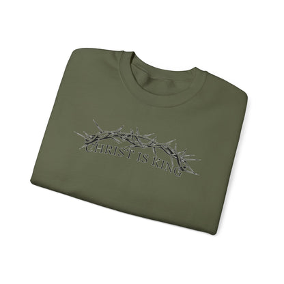 "Christ Is King" Crown of Thorns Christian Pullover Crewneck Sweatshirt