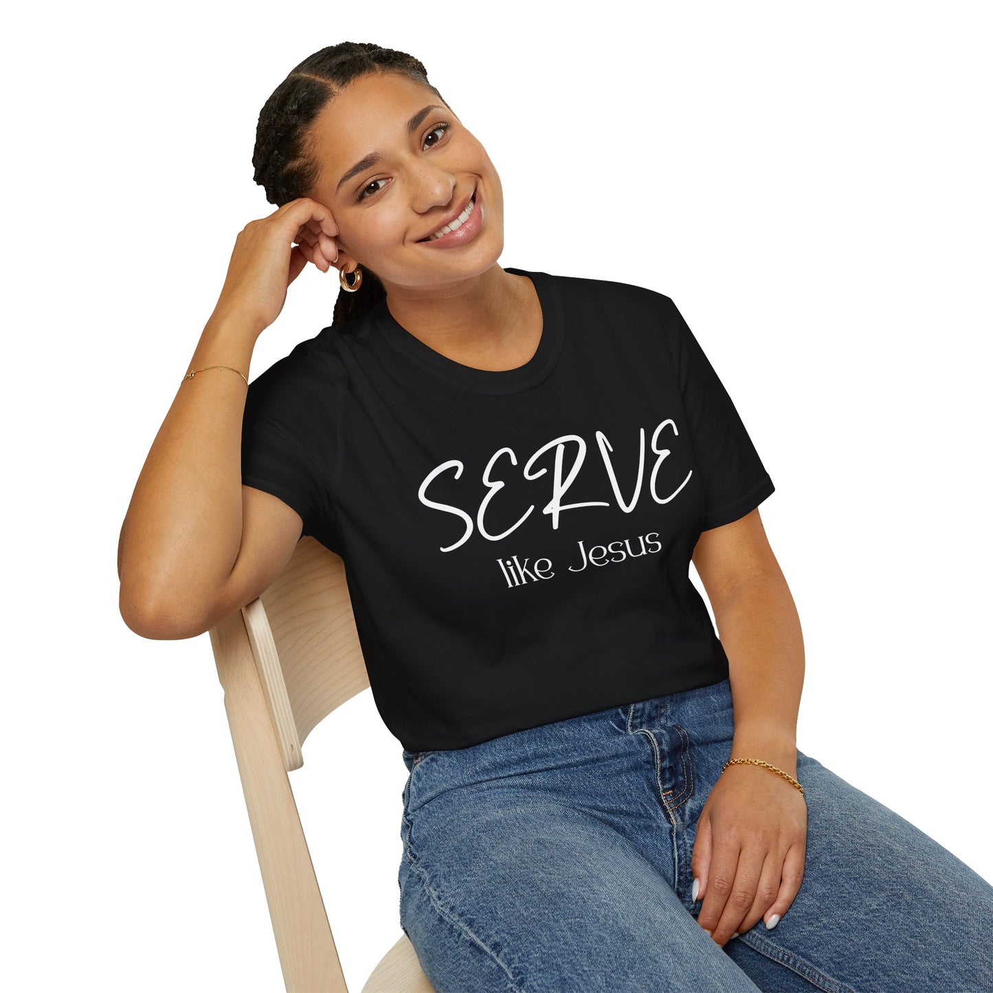 Serve Like Jesus T‑Shirt — Christian Faith Tee for Church, Volunteering & Inspirational Gifts
