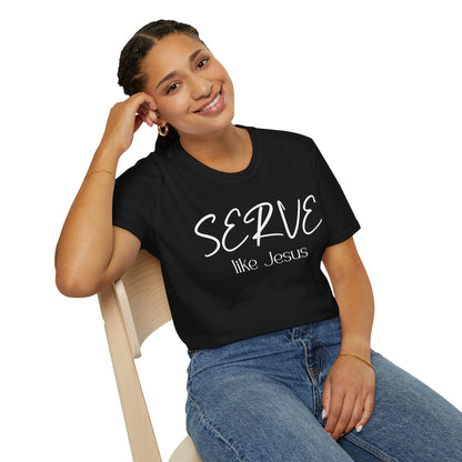 Serve Like Jesus T‑Shirt — Christian Faith Tee for Church, Volunteering & Inspirational Gifts