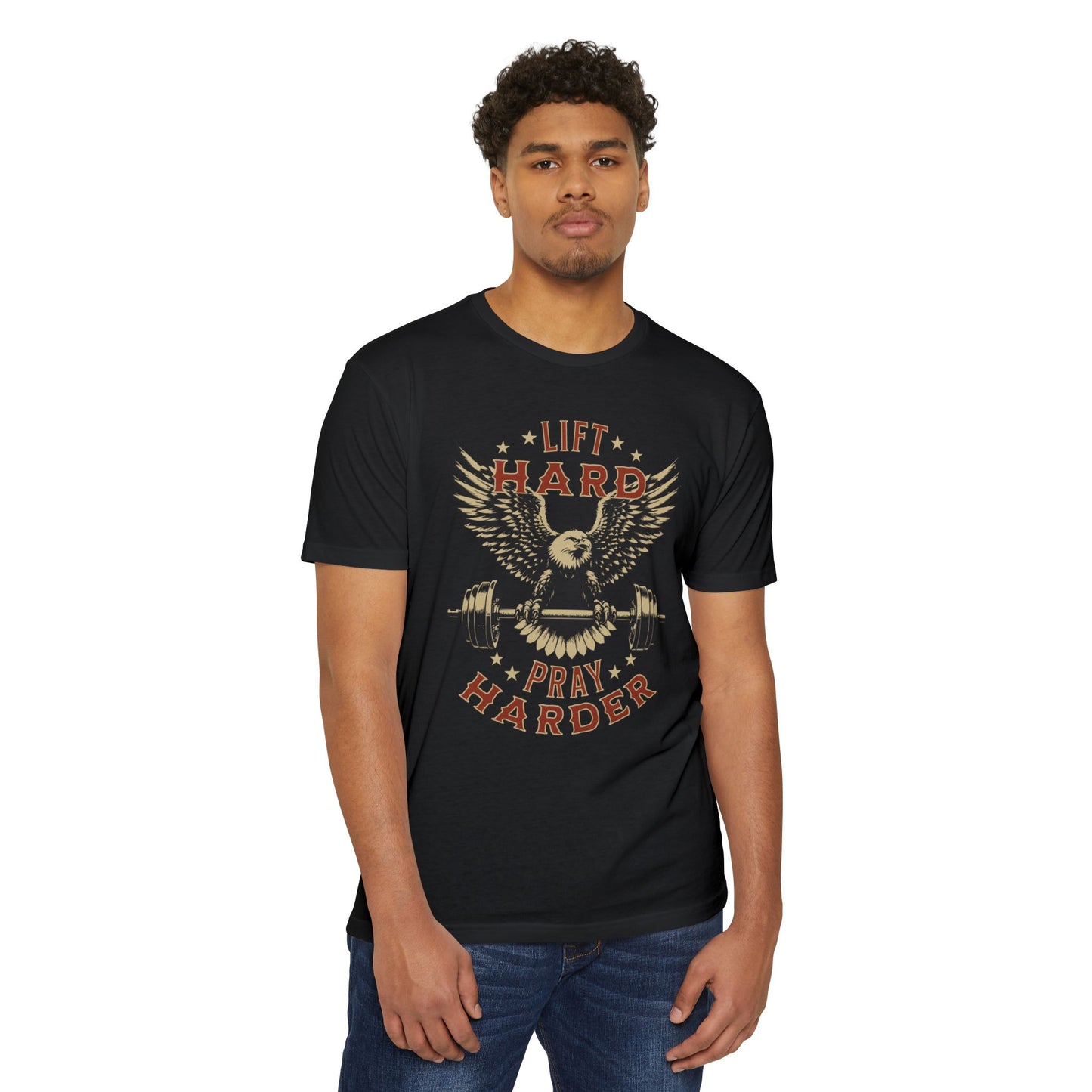 Lift Hard Pray Harder Unisex Workout T-Shirt
