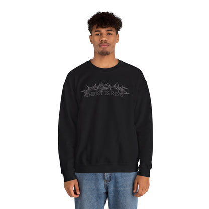 "Christ Is King" Crown of Thorns Christian Pullover Crewneck Sweatshirt