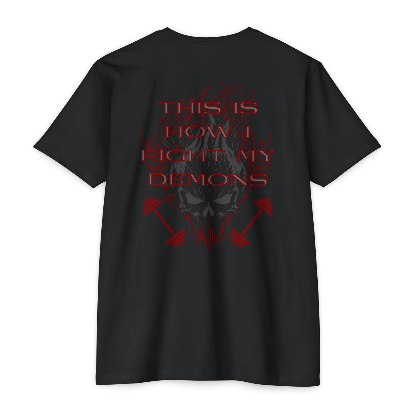 Bible & Barbell T-Shirt — 'This Is How I Fight My Demons' Fitness Faith Tee