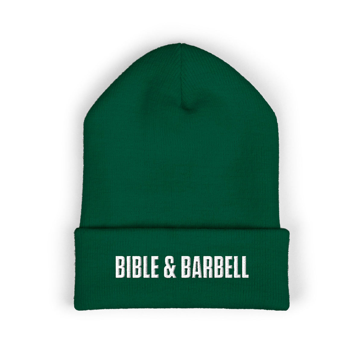 Bible & Barbell Embroidered Cuffed Beanie