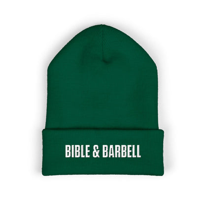 Bible & Barbell Embroidered Cuffed Beanie