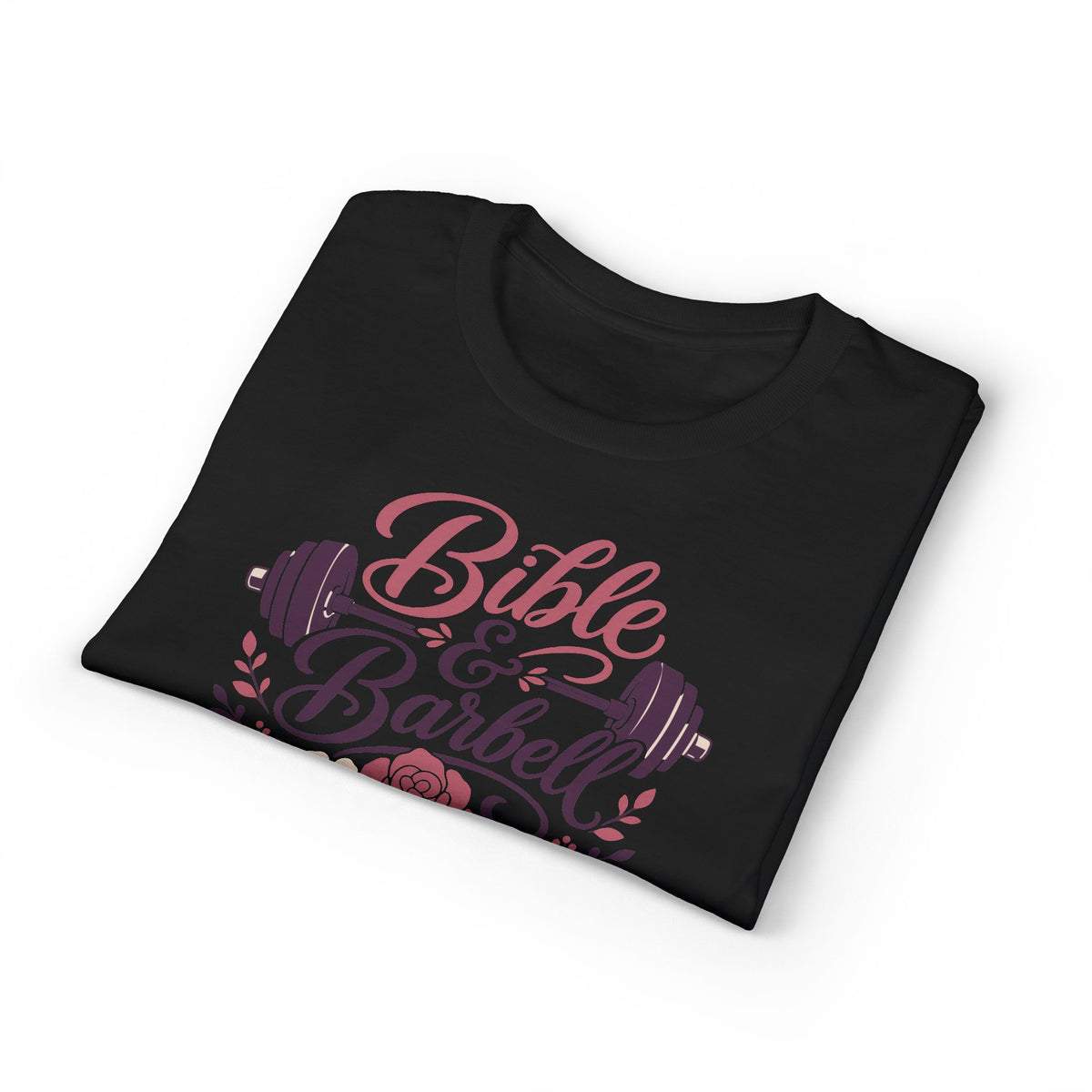 Women's Bible & Barbell Fitness T-Shirt — Christian Gym Workout Tee