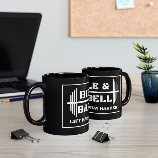 Bible & Barbell Black and White Coffee Mug