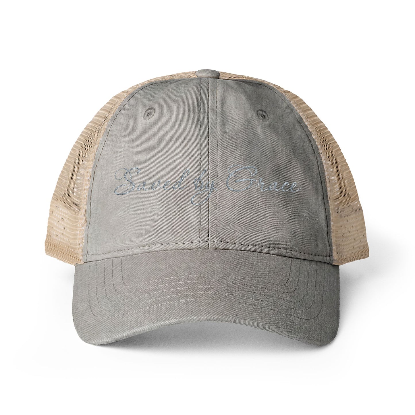 Saved by Grace Women's Washed Mesh-Back Cap