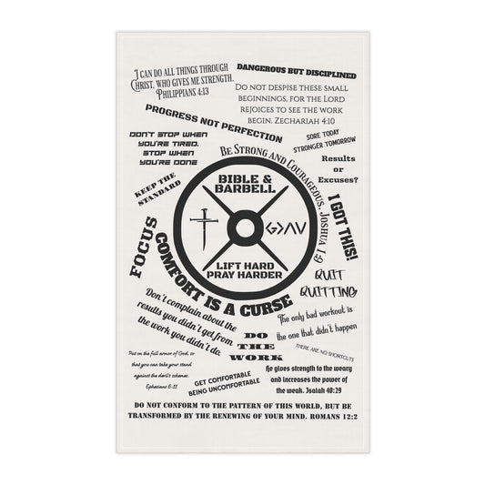 Bible & Barbell Motivational gym towel