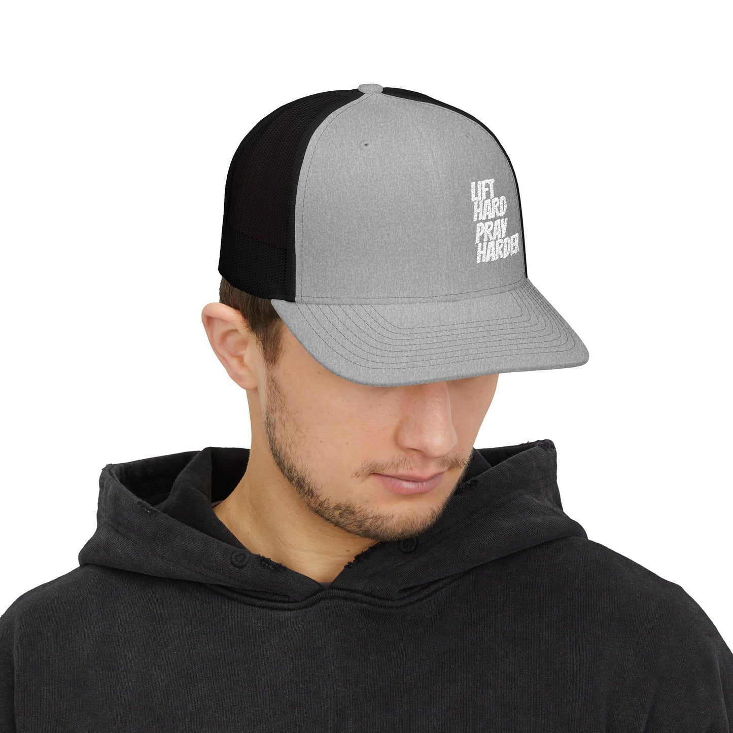 LIFT HARD PRAY HARDER Snapback Trucker Cap