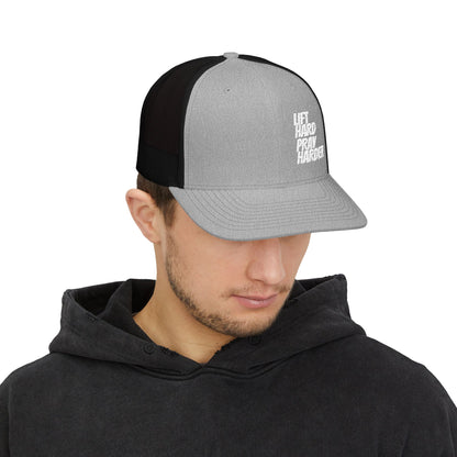 LIFT HARD PRAY HARDER Snapback Trucker Cap
