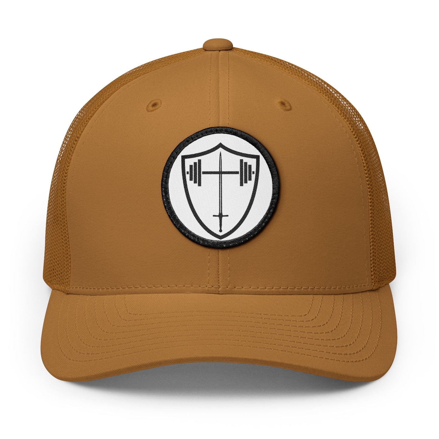 Bible & Barbell Patch Logo Trucker Cap — Embroidered Logo Patch Snapback