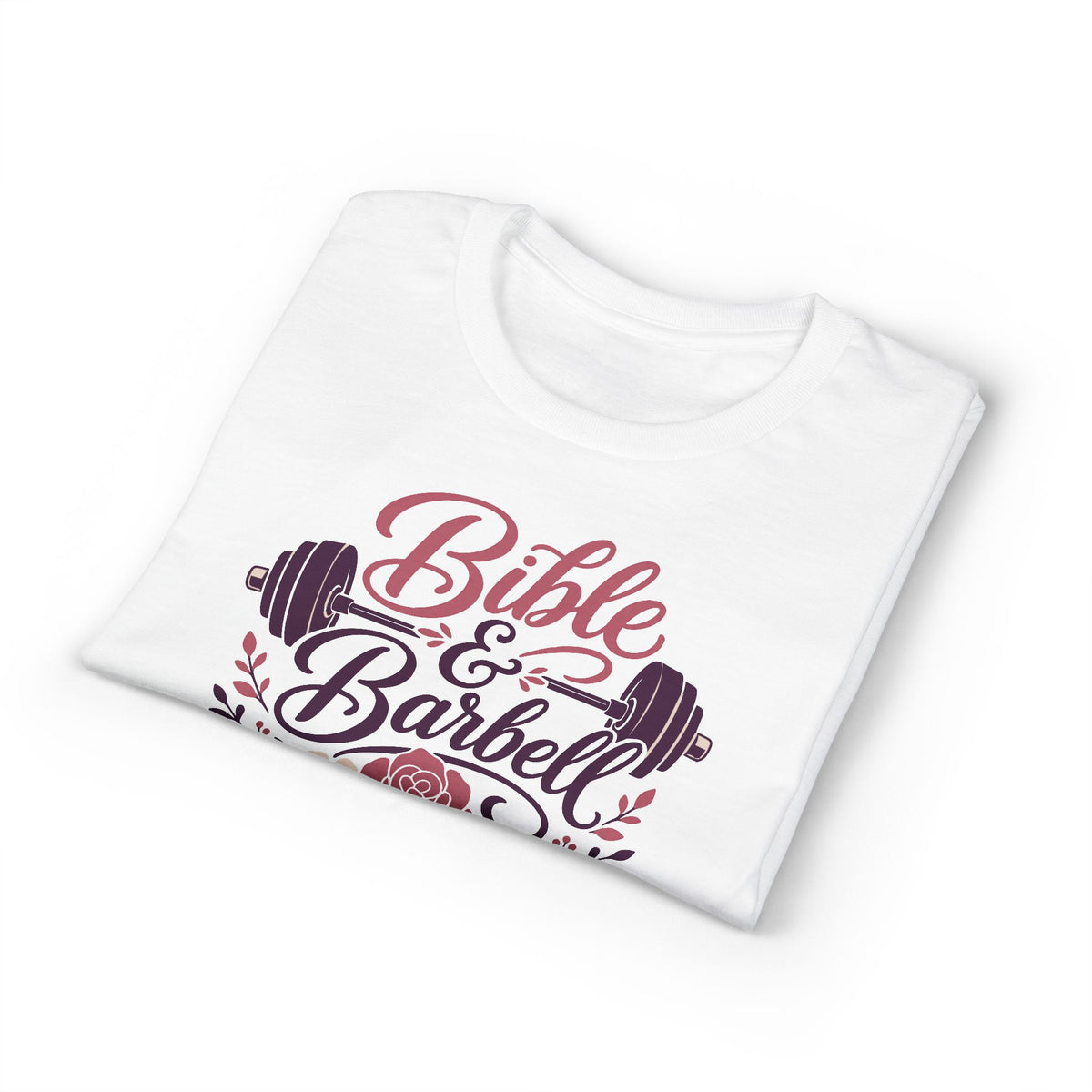 Women's Bible & Barbell Fitness T-Shirt — Christian Gym Workout Tee