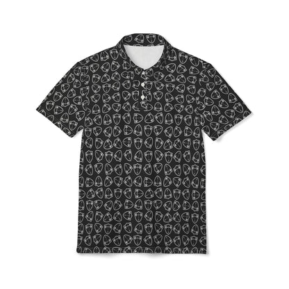Bible & Barbell Logo Patterned Polo Shirt — All-Over Printed Golf Shirt