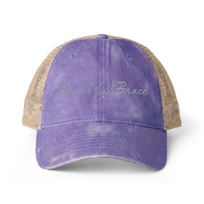 Saved by Grace Women's Washed Mesh-Back Cap
