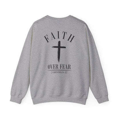 Faith Over Fear Crewneck Sweatshirt — Faith Christian Cross Pullover