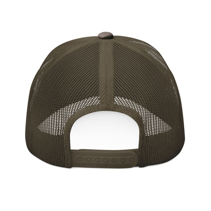 Bible & Barbell Logo Camouflage Trucker Hat — Embroidered Shield Logo Camouflage Cap