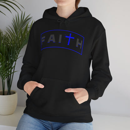Blue Faith Cross Hoodie — Christian Faith Pullover for Men & Women