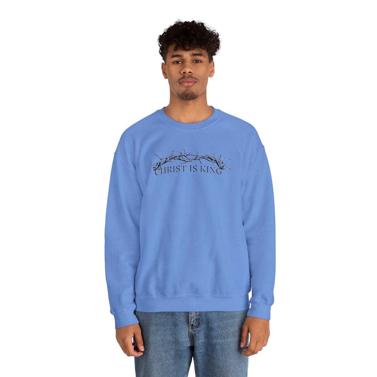 "Christ Is King" Crown of Thorns Christian Pullover Crewneck Sweatshirt