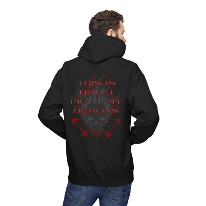 Bible & Barbell "This is how I Fight My Demons" Hoodie — Christian Gym Faith Workout Pullover