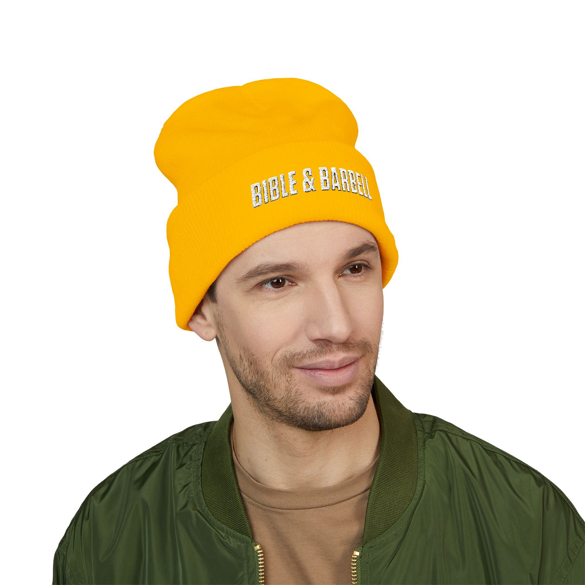 Bible & Barbell Embroidered Cuffed Beanie