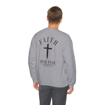 Faith Over Fear Crewneck Sweatshirt — Faith Christian Cross Pullover