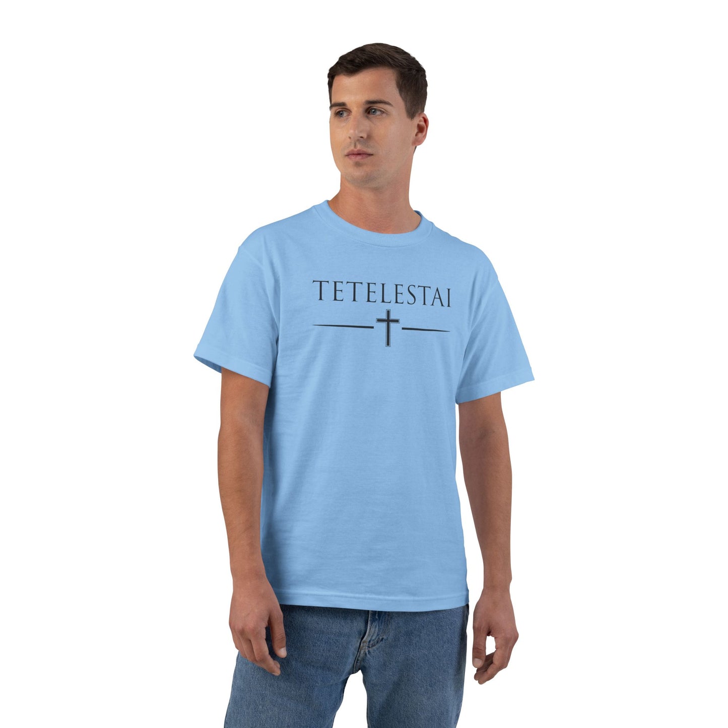 TETELESTAI - "It Is Finished" - Cross Minimalist Christian Tee