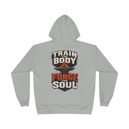 Train the Body Forge the Soul Hoodie — Bible & Barbell Fitness Pullover