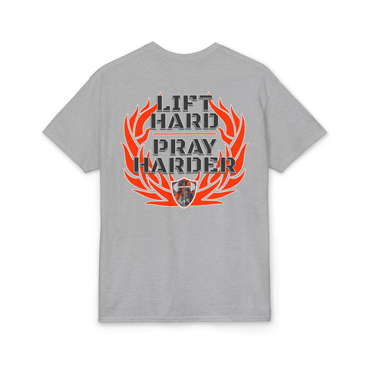 Lift Hard - Pray Harder T-Shirt — Fitness & Faith Motivational Tee