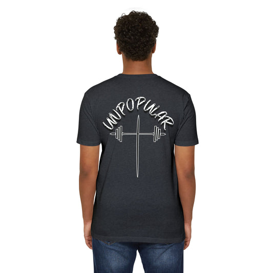 "UNPOPULAR" Unisex Fitness T-Shirt: Empower Your Workout, Gym Apparel, Casual Wear, Training Gear, Gift for Fitness Enthusiasts.