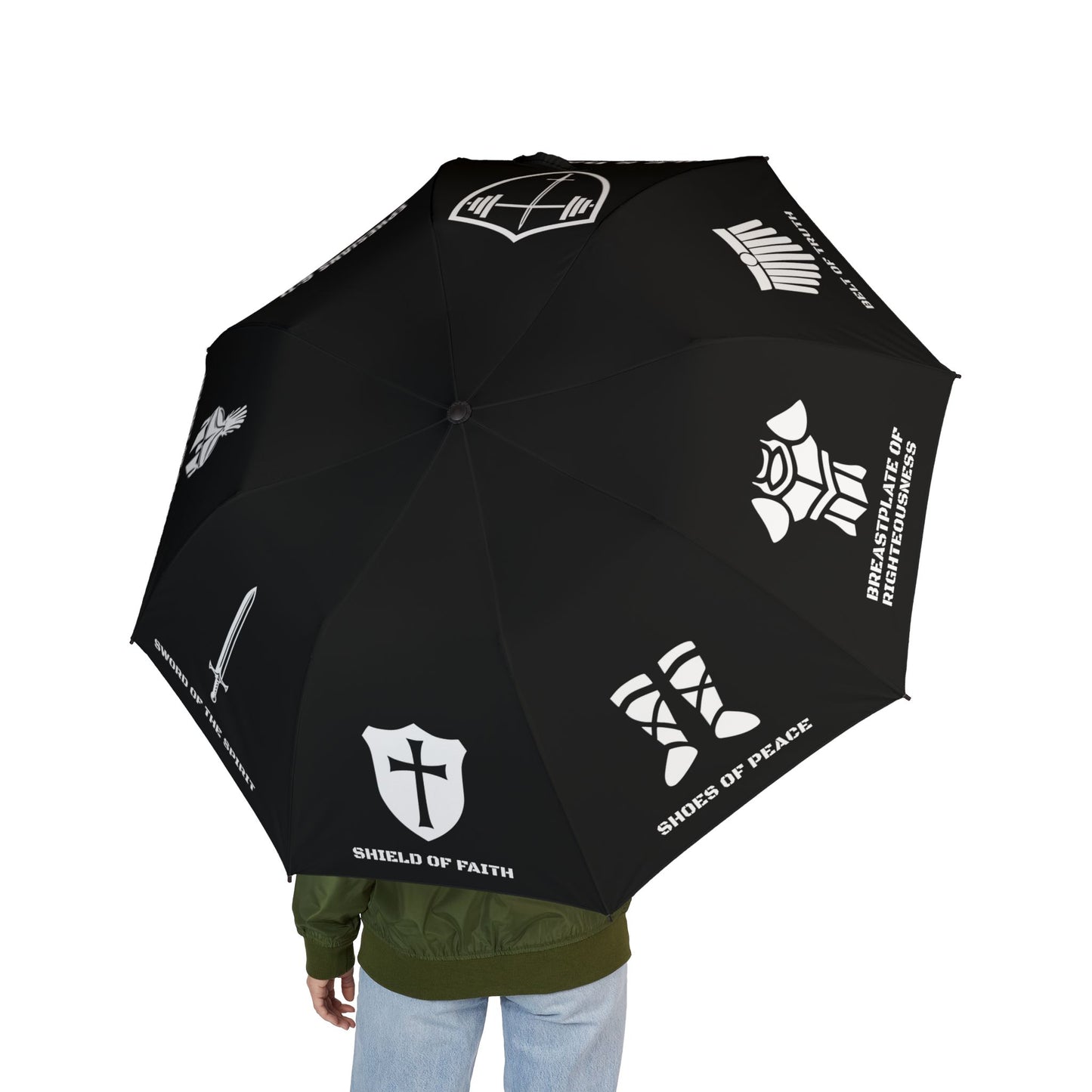 Bible & Barbell - Ephesians 6 Armor of God - Compact Semi-Automatic Foldable Umbrella