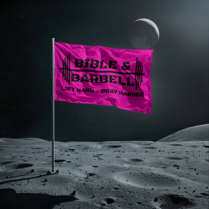 Bible & Barbell Pink Gym Flag