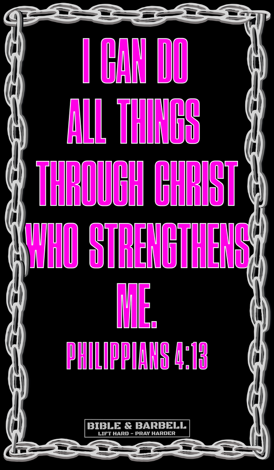 'I Can Do All Things' - Philippians 4:13 Pink Gym Flag