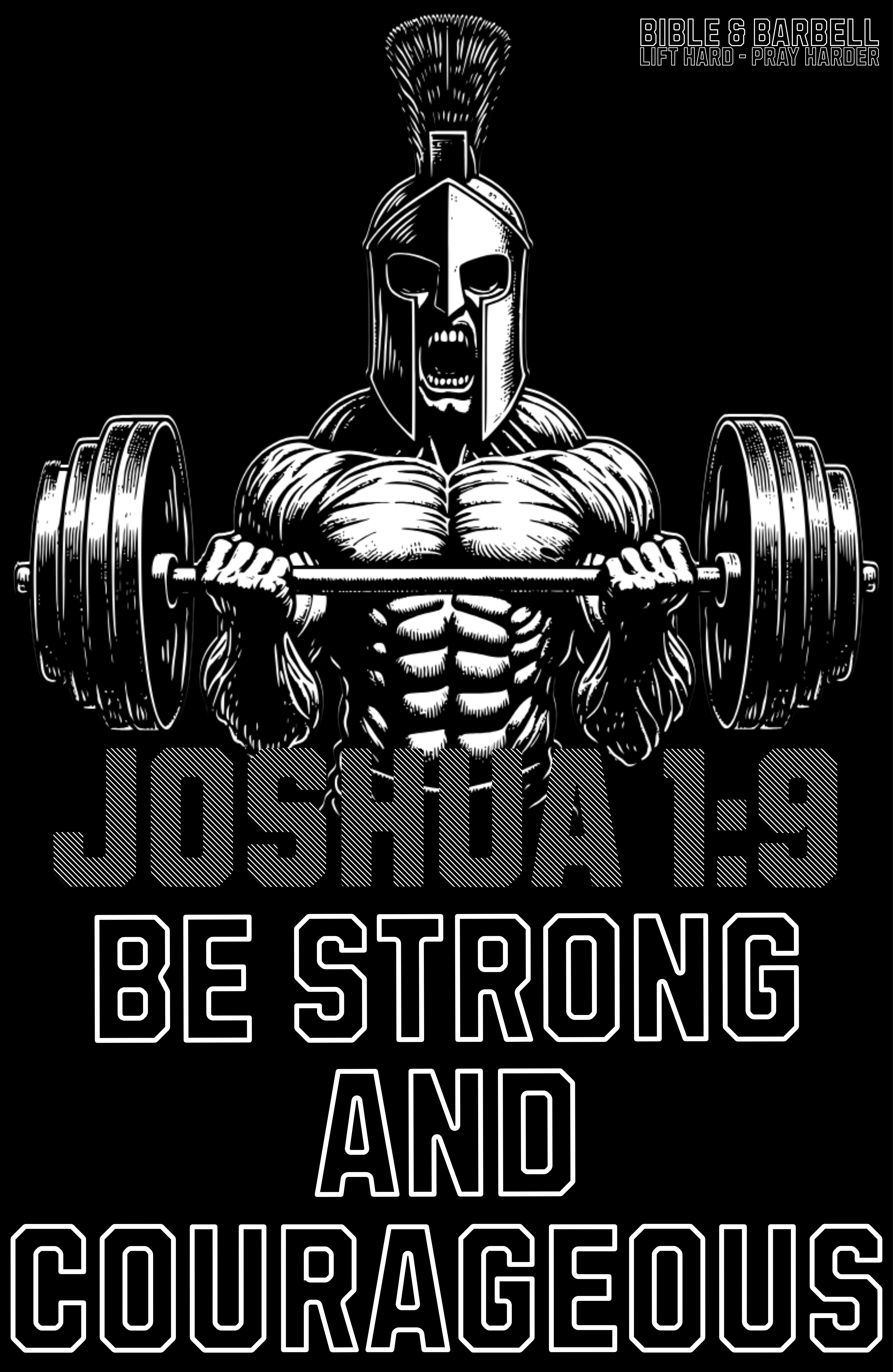 Joshua 1:9 Be Strong and Courageous Gym Flag 3'x5' – Bible & Barbell