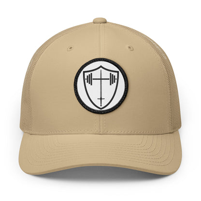 Bible & Barbell Patch Logo Trucker Cap — Embroidered Logo Patch Snapback