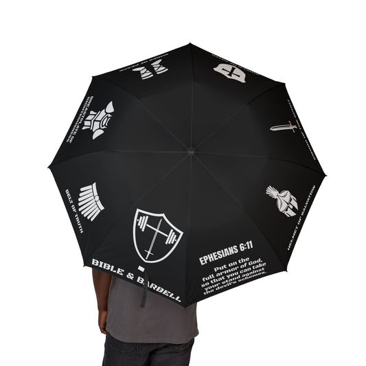 Bible & Barbell - Ephesians 6 Armor of God - Compact Semi-Automatic Foldable Umbrella