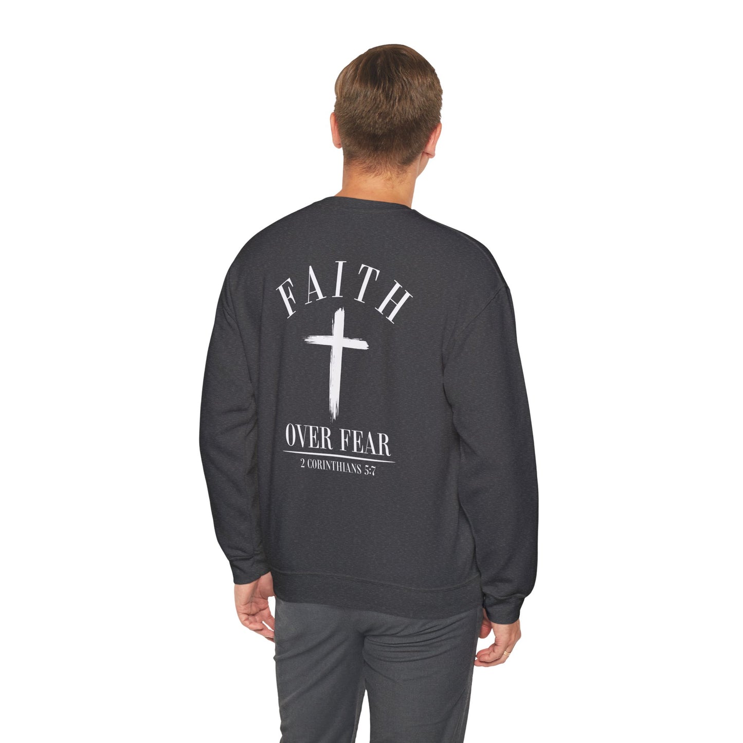 Faith Over Fear Crewneck Sweatshirt — Faith Christian Cross Pullover