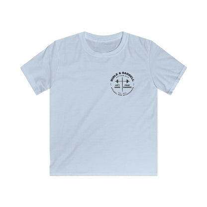 Kids Fitness Tee, Inspirational T-Shirt, Gym Kids Apparel, Motivational Youth Shirt, Great for Active Kids, Bible and Barbell Shirt