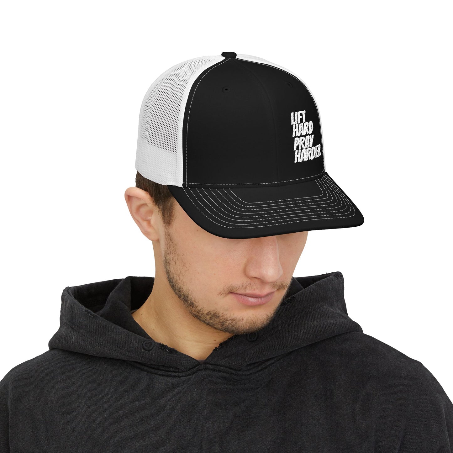 LIFT HARD PRAY HARDER Snapback Trucker Cap