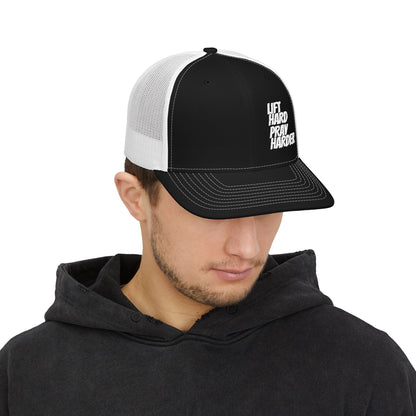 LIFT HARD PRAY HARDER Snapback Trucker Cap