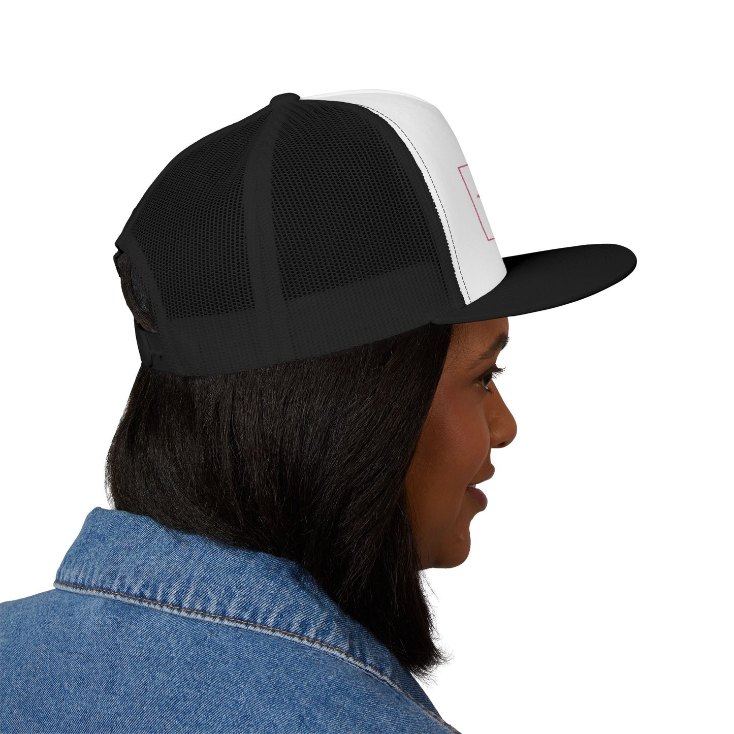Bible & Barbell Pink Boxed Logo 5 Panel Trucker Cap