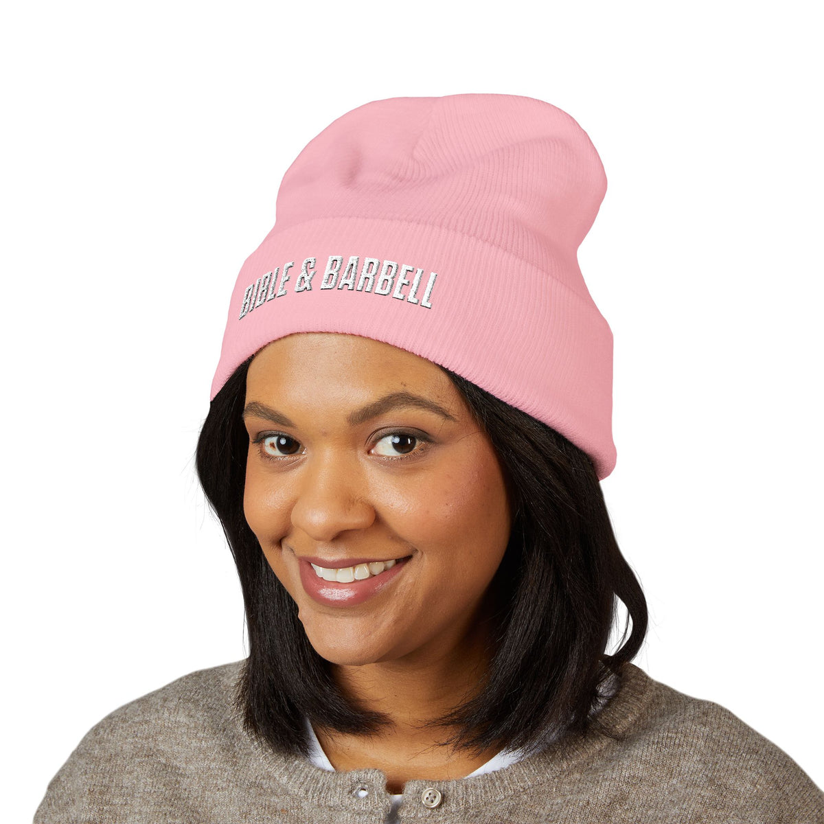 Bible & Barbell Embroidered Cuffed Beanie