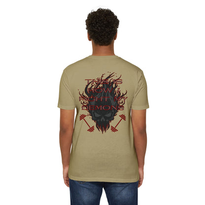 Bible & Barbell T-Shirt — 'This Is How I Fight My Demons' Fitness Faith Tee