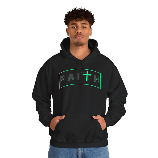 Faith Cross Hoodie – Neon Green Faith Graphic Pullover