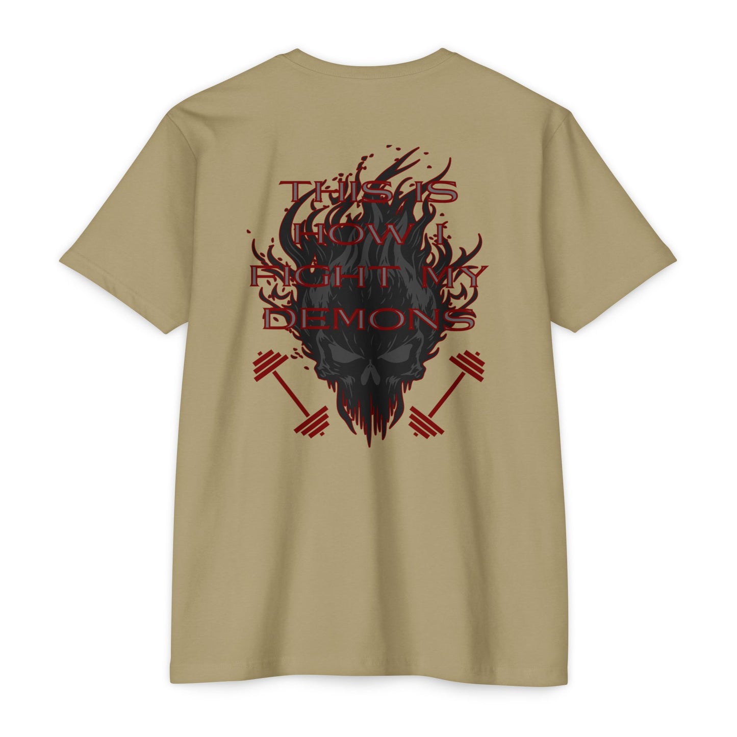 Bible & Barbell T-Shirt — 'This Is How I Fight My Demons' Fitness Faith Tee