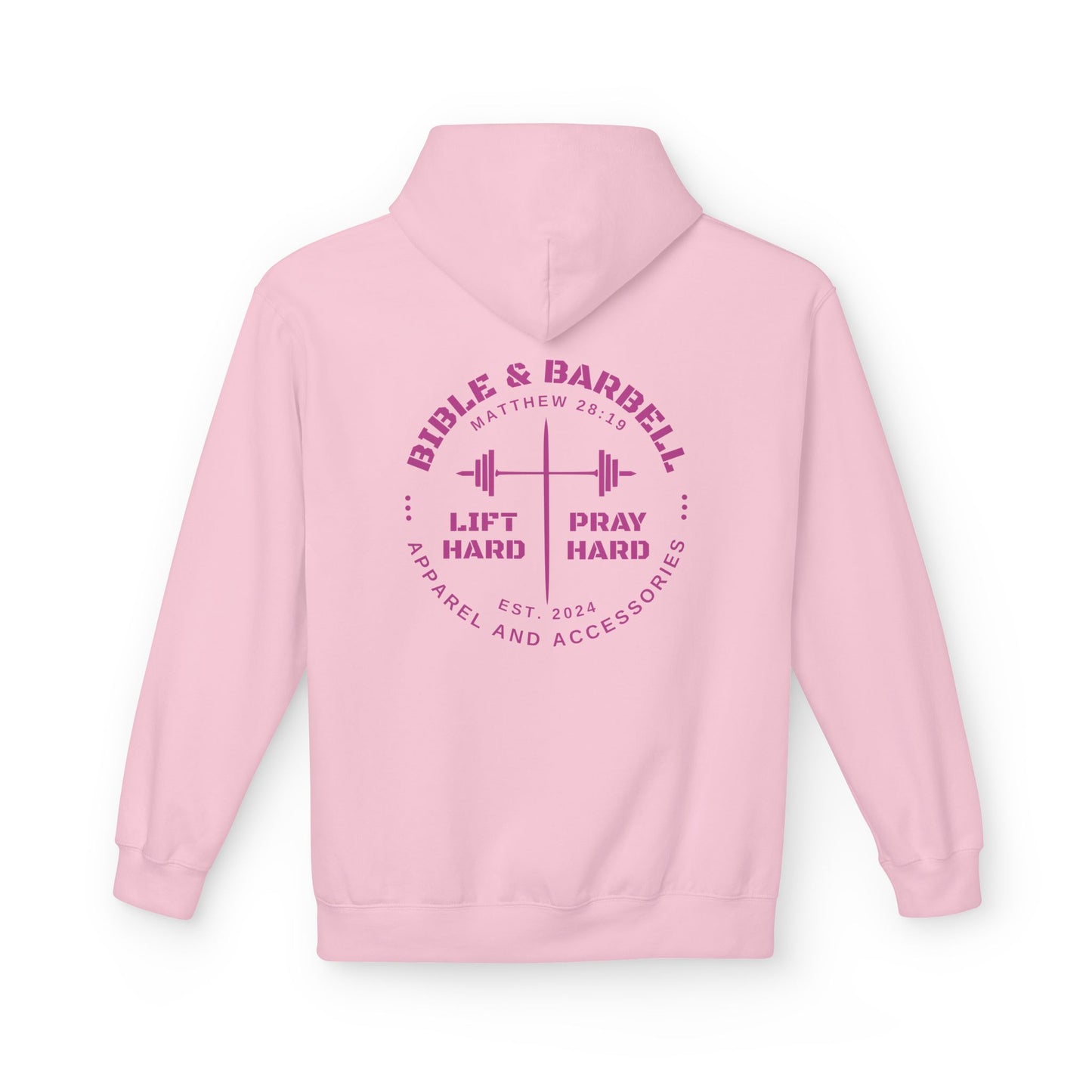Bible & Barbell Pink Logo Hoodie